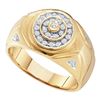 Image 1 : 10K Yellow-gold 0.25CTW DIAMOND CLUSTER MENS RING