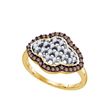 Image 1 : 10KT Yellow Gold 0.46CTW COGNAC DIAMOND FLOWER RING