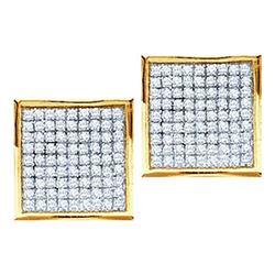 10KT Yellow Gold 0.05CTW DIAMOND MICRO PAVE EARRINGS