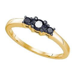 10K Yellow-gold 0.27CTW BLACK DIAMOND MICRO-PAVE RING