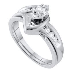 10KT White Gold 0.24CTW DIAMOND MARQUISE CENTER BRIDAL