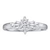 Image 1 : 10KT White Gold 0.10CTW DIAMOND CLUSTER RING