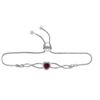 Image 1 : Sterling Silver Womens Round Lab-Created Ruby Diamond B
