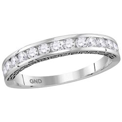 14kt White Gold Womens Round Channel-Set Diamond Single