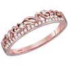 Image 1 : 10kt Rose Gold Womens Round Diamond Floral Accent Stack