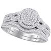 Image 1 : 10KT White Gold 0.40CTW DIAMOND MICRO-PAVE BRIDAL SET