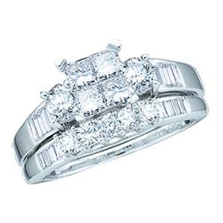 10KT White Gold 0.53CT DIAMOND CENTER PRINCESS BRIDAL S