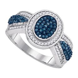 10KT White Gold 0.50CTW BLUE DIAMOND FASHION RING