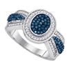 Image 1 : 10KT White Gold 0.50CTW BLUE DIAMOND FASHION RING