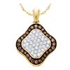 Image 1 : 10KT Yellow Gold 1.00CTW COGNAC DIAMOND LADIES FASHION