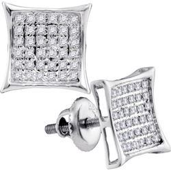 925 Sterling Silver White 0.25CTW DIAMOND MICRO-PAVE EA