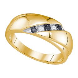 10KT Yellow Gold 0.22CT DIAMOND MENS BAND