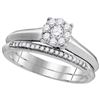 10k White Gold Womens Natural Round Diamond Bridal Wedd