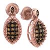 Image 1 : 10KT Rose Gold 0.30CT COGNAC DIAMOND FASHION EARRINGS
