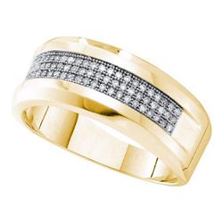 10K Yellow-gold 0.25CT DIAMOND MICRO PAVE MENS BAND