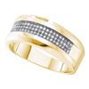 Image 1 : 10K Yellow-gold 0.25CT DIAMOND MICRO PAVE MENS BAND