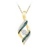 Image 1 : 10K Yellow-gold 0.25CTW BLUE DIAMOND FASHION PENDANT