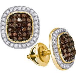 10K Yellow-gold 0.55CTW DIAMOND MICRO PAVE EARRING