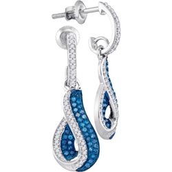 10KT White Gold 0.40CTW-Diamond MICRO-PAVE EARRING