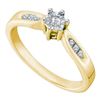 Image 1 : 925 Sterling Silver Yellow 0.06CTW DIAMOND ROUND CENTER