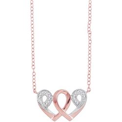 10KT Rose Gold 0.05CTW DIAMOND HEART PENDANT