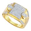 Image 1 : 10K Yellow-gold 0.43CTW DIAMOND MICRO PAVE MENS RING