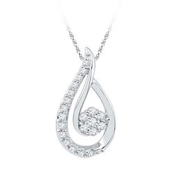 10KT White Gold 0.25CTW DIAMOND FASHION PENDANT