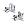Image 1 : 925 Sterling Silver White 0.10CTW DIAMOND FASHION EARRI