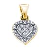 Image 1 : 925 Sterling Silver Yellow 0.03CTW DIAMOND HEART PENDAN