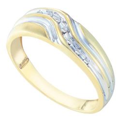 10K Yellow-gold 0.06CTW DIAMOND CLUSTER MENS BAND