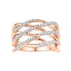 Image 1 : 10kt Rose Gold Womens Round Diamond Openwork Crossover
