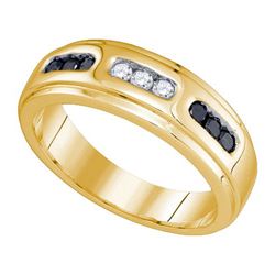 10KT Yellow Gold 0.36CT DIAMOND MENS BAND