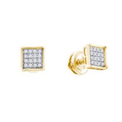 14KT Yellow Gold 0.10CTW DIAMOND MICRO PAVE EARRINGS