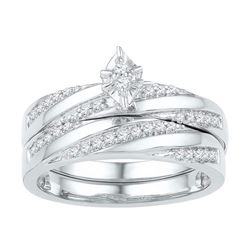 10KT White Gold 0.25CTW DIAMOND BRIDAL SET