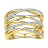 Image 1 : 10kt Yellow Gold Womens Round Diamond Crossover Open St