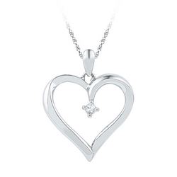 10KT White Gold 0.04CTW DIAMOND FASHION PENDANT