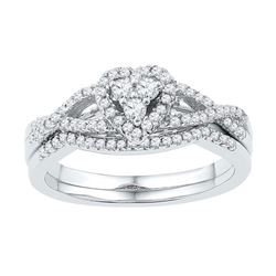 10KT White Gold 0.38CTW DIAMOND BRIDAL SET