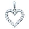 Image 1 : 14KT White Gold 0.33CTW DIAMOND HEART PENDANT