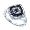 Image 1 : 10KT White Gold 0.25CTW BLACK DIAMOND MICRO PAVE RING