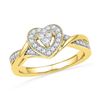 Image 1 : 10K Yellow-gold 0.25CTW DIAMOND FASHION RING