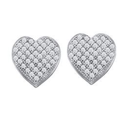 10KT White Gold 0.10CT DIAMOND HEART EARRINGS