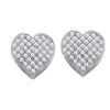Image 1 : 10KT White Gold 0.10CT DIAMOND HEART EARRINGS