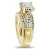 Image 2 : 10kt Yellow Gold Womens Princess Diamond Cluster Bridal