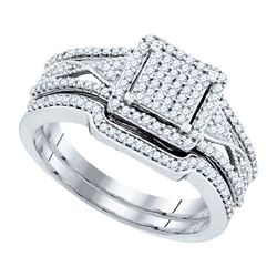 10K White-gold 0.40CTW DIAMOND MICRO-PAVE BRIDAL RING