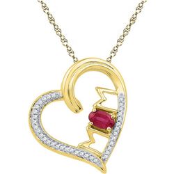 10K Yellow-gold 0.11CTW-Diamond 0.45CT-LRU PENDANT