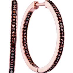 10KT Rose Gold 0.33CTW RED DIAMOND FASHION EARRING