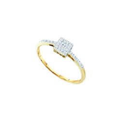 10kt Yellow Gold Womens Round Natural Diamond Cluster F