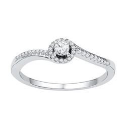 10KT White Gold 0.16CTW DIAMOND FASHION RING