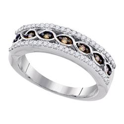 10K White-gold 0.38CTW-DIA COGNAC DIAMOND FSAHION BAND