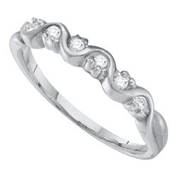 10KT White Gold 0.10CTW ROUND DIAMOND LADIES BAND